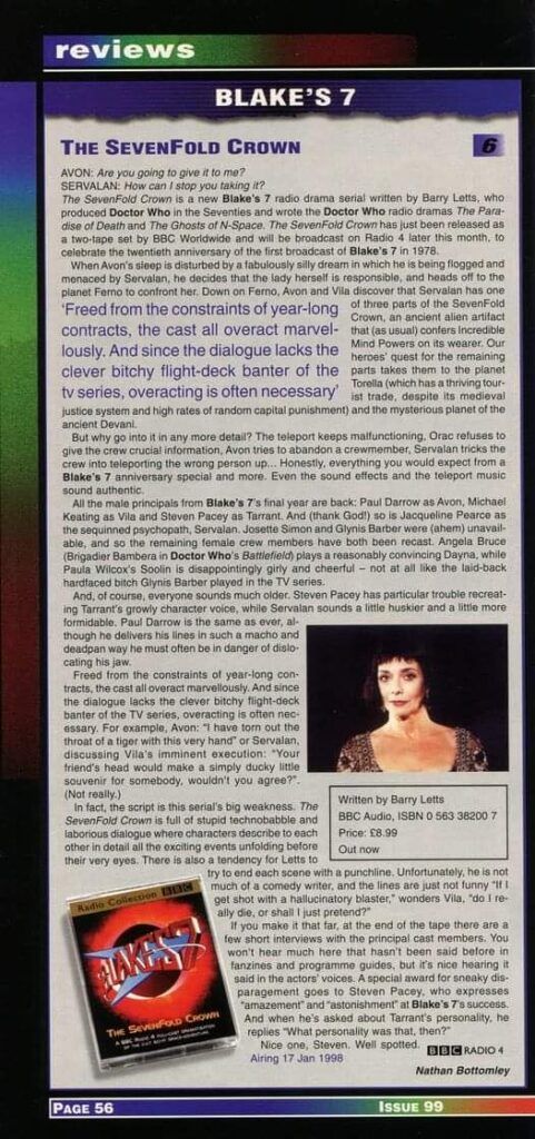 Image of this review as it appeared in Starburst Magazine